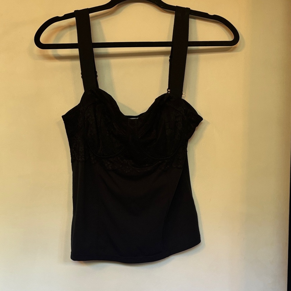 Sofia by Sofia Vergara Black Bustier Top with Lace